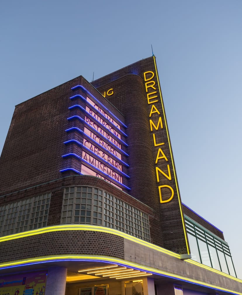 Dreamland Margate venue with retro marquee, ideal for unique events and branding.
