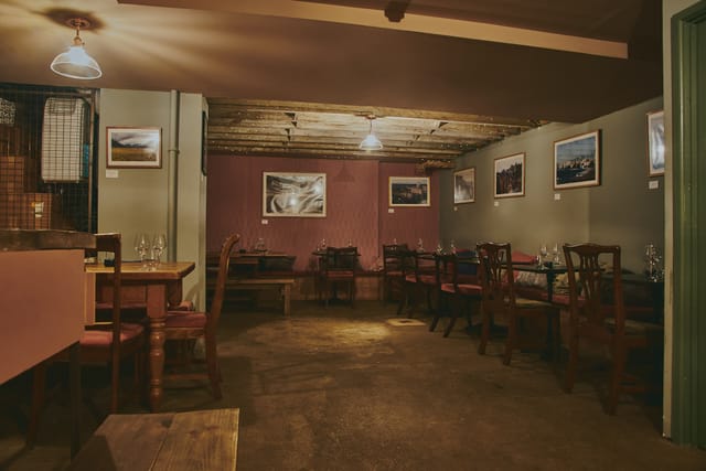 Cozy dining space at Diogenes the Dog for private events and gatherings.
