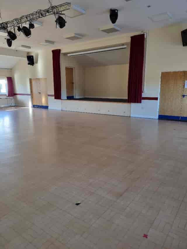 Windsor Hall in Skipsea: spacious event space with raised stage for meetings and performances.