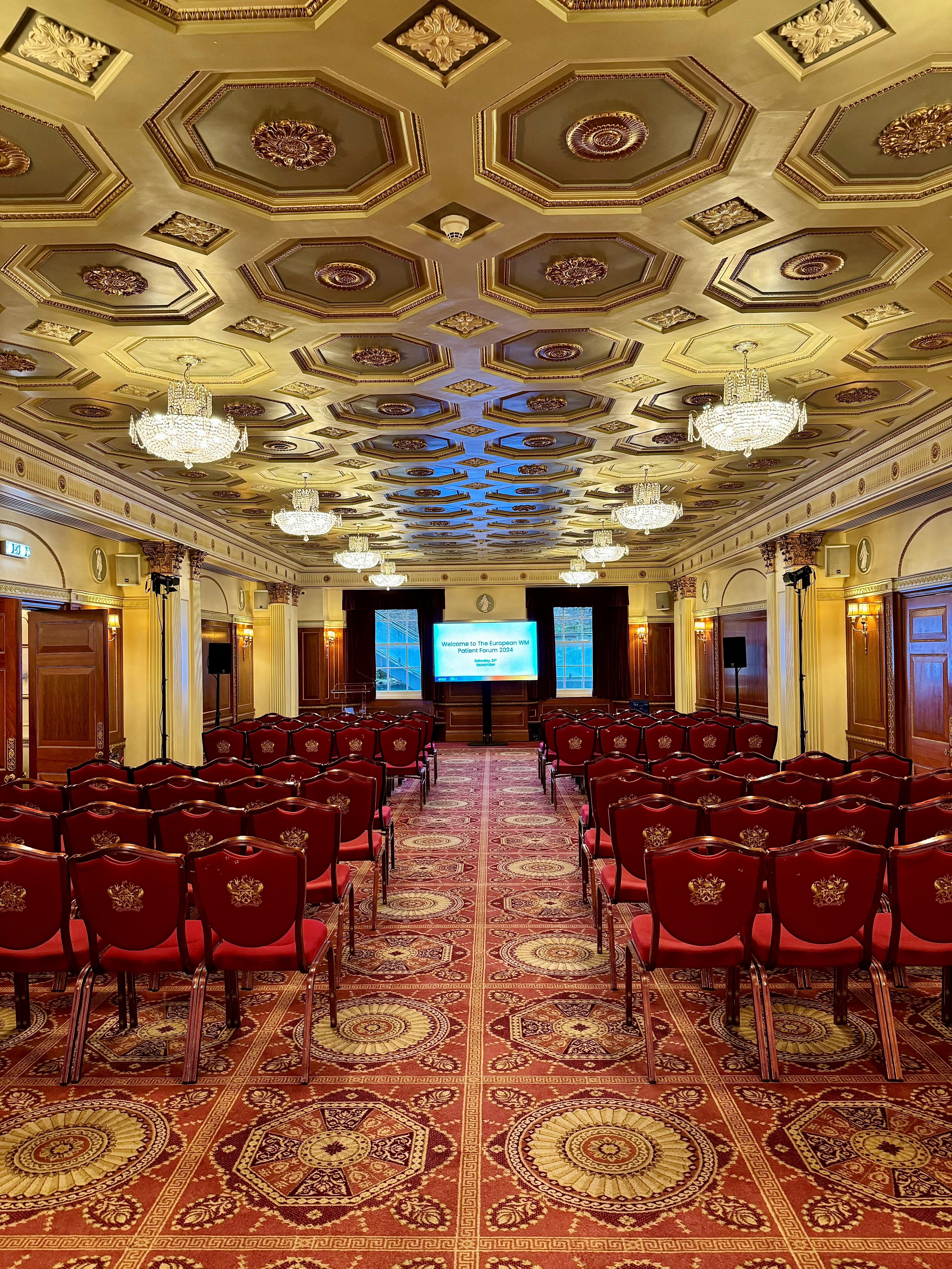Livery Hall conference stage, red gold ornate ballroom - Banner