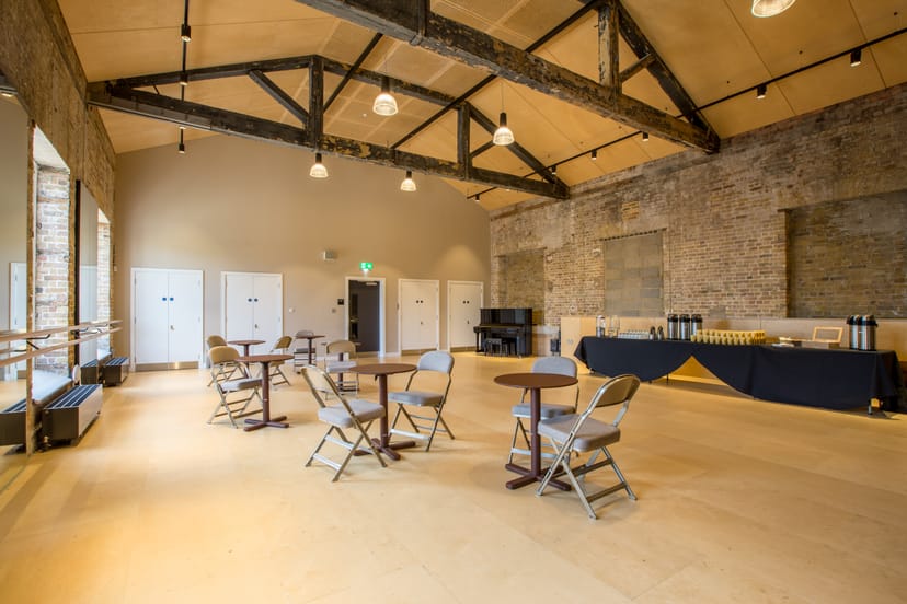 Coopers Studio event space with high ceilings, perfect for gatherings and meetings.