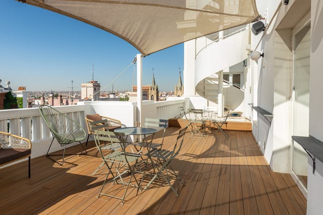 Stylish outdoor terrace on 7th floor, ideal for networking events and casual meetings.