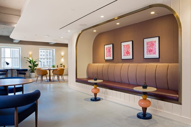 Modern meeting space at Convene 75 Rockefeller for collaboration and networking events.
