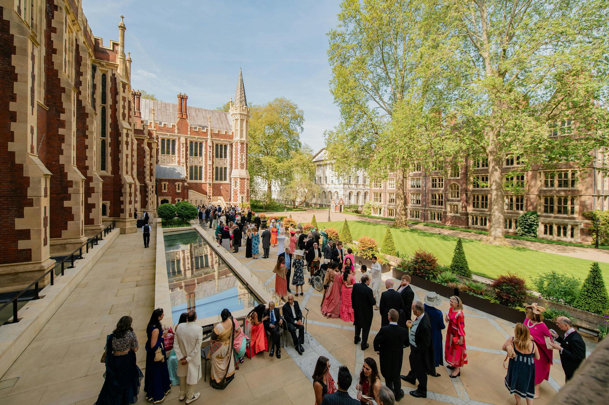 Elegant outdoor venue at Lincoln's Inn for summer weddings and corporate events.