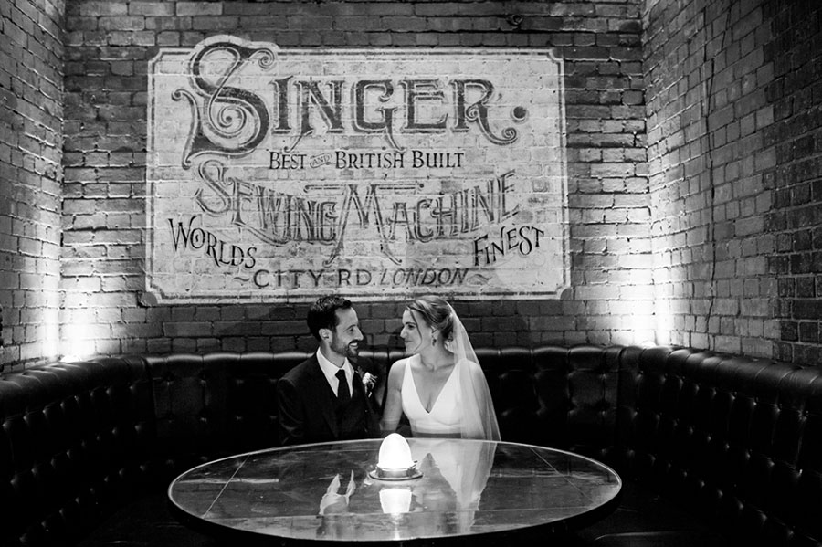 Couple at 5CC Cocktail Bar, intimate setting for weddings and gatherings. - Banner