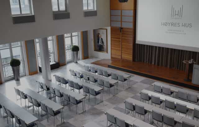 Conference space at Nordengen, Hoyres Hus with natural light, ideal for workshops and presentations.