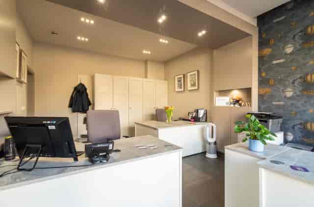 Modern conference room in Harrogate with welcoming reception area for events.