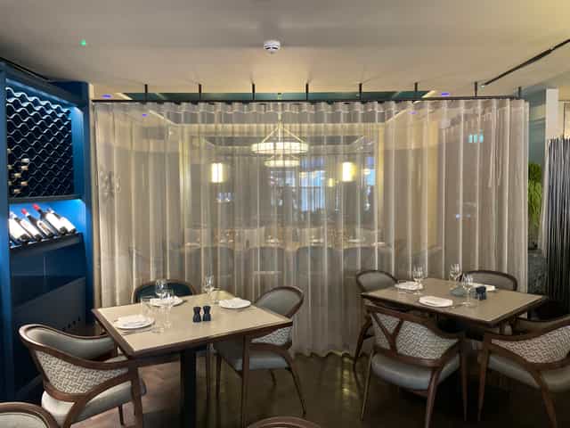 Semi-private dining room at Casa Matilde, perfect for upscale events and gatherings.