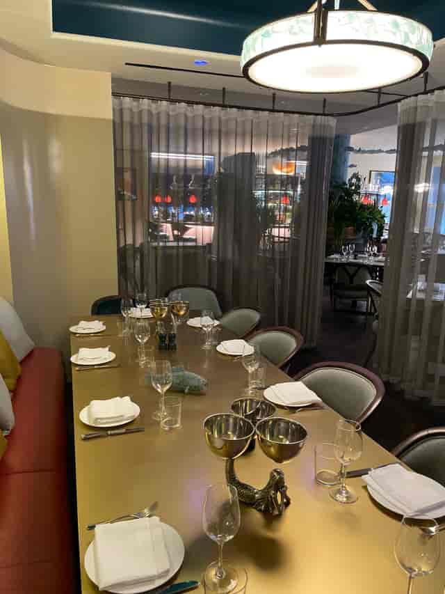 Elegant semi-private dining room at Casa Matilde, ideal for corporate dinners and gatherings.