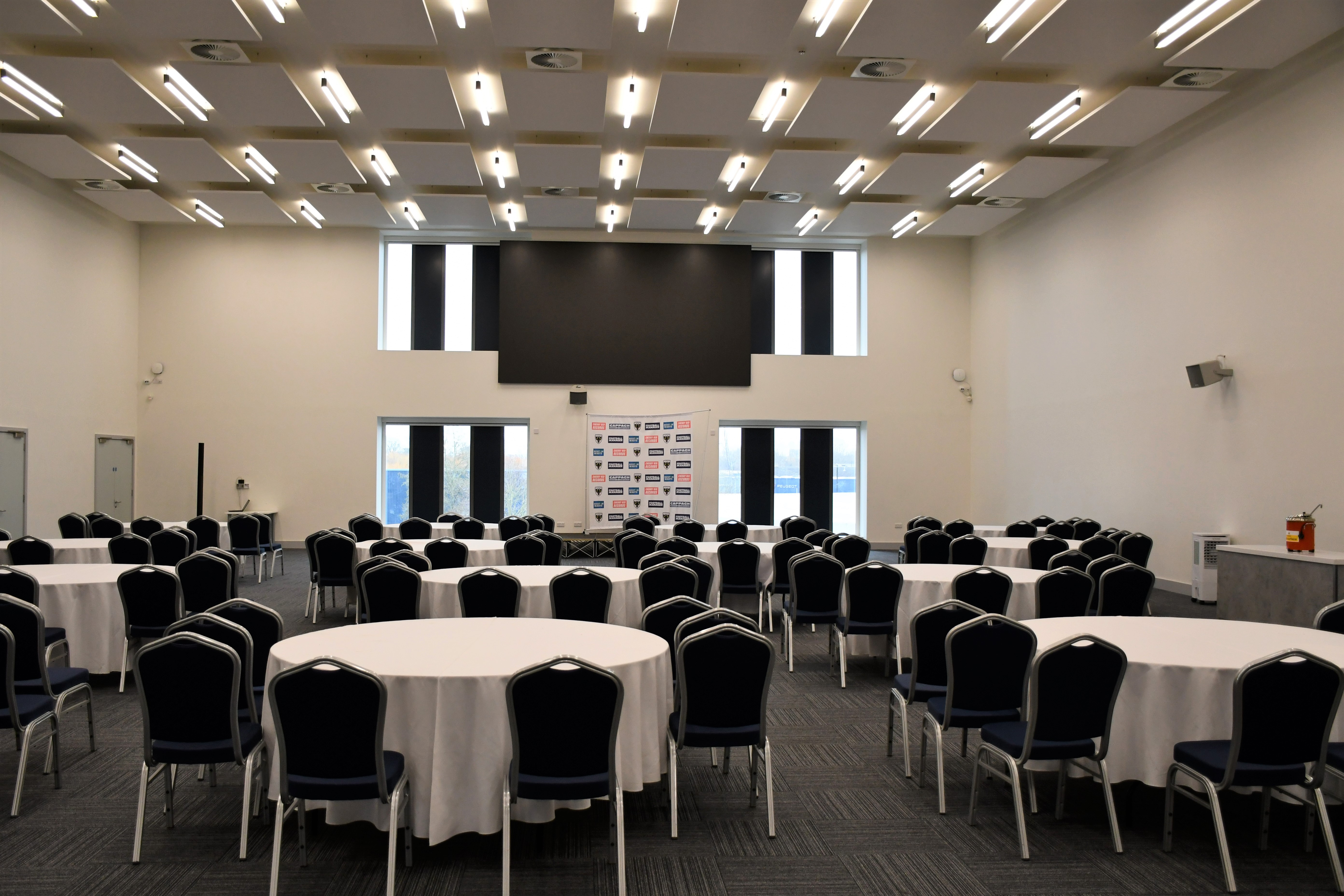 Spacious Silver Lounge venue in AFC Wimbledon set for a banquet or conference. - Banner