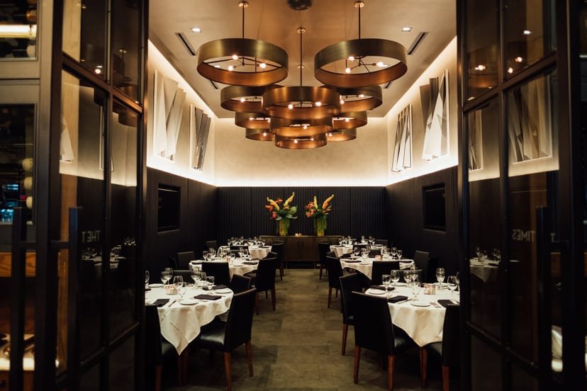 Elegant dining space at Ocean Prime, perfect for upscale events and intimate gatherings.