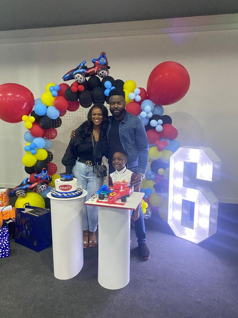 Vibrant birthday celebration at Sky Emerald Banqueting Suite with colorful balloon arch.