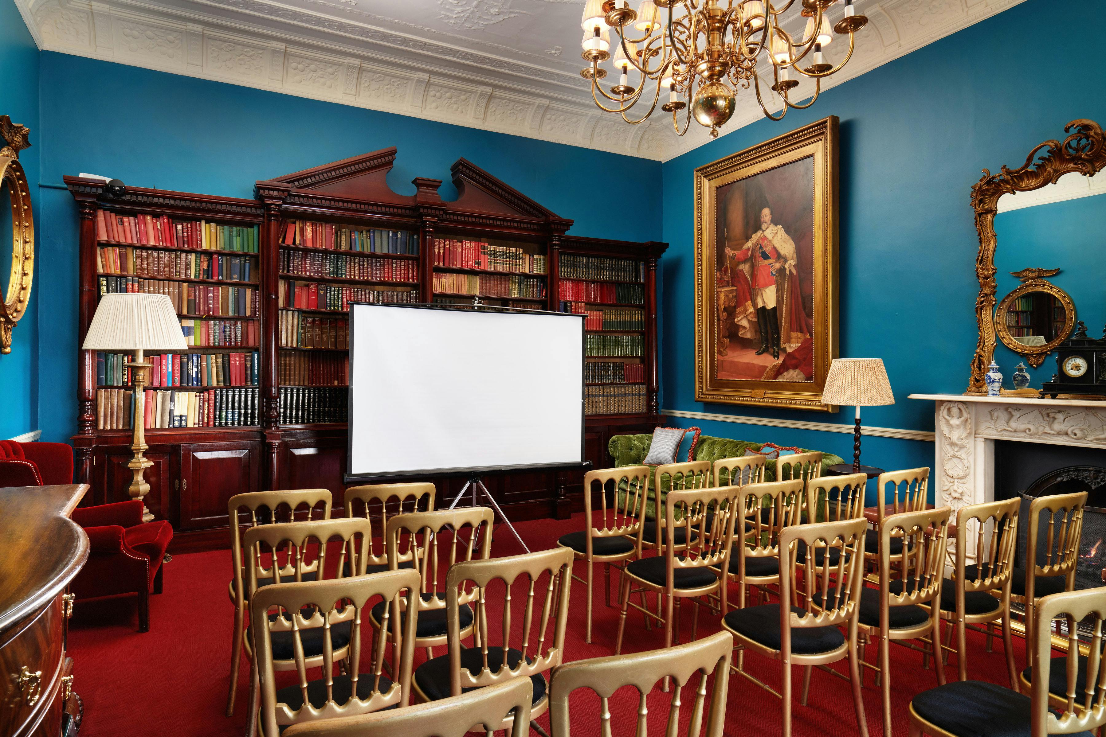 Elegant meeting space in The Library at the Gore, perfect for corporate events and workshops.