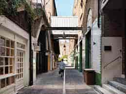 Charming Eccleston Yards alleyway for outdoor events and pop-up gatherings.