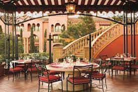 Elegant outdoor dining at Elizabeth Ballroom, Fairmont Grand Del Mar for upscale events.