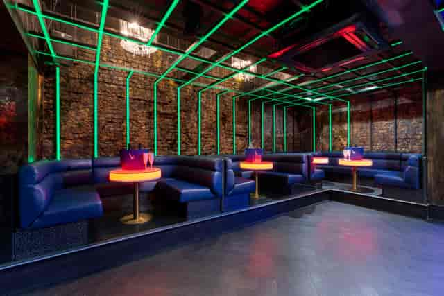 VIP Lounge at Zebrano Soho with sleek seating, perfect for networking events and cocktail parties.