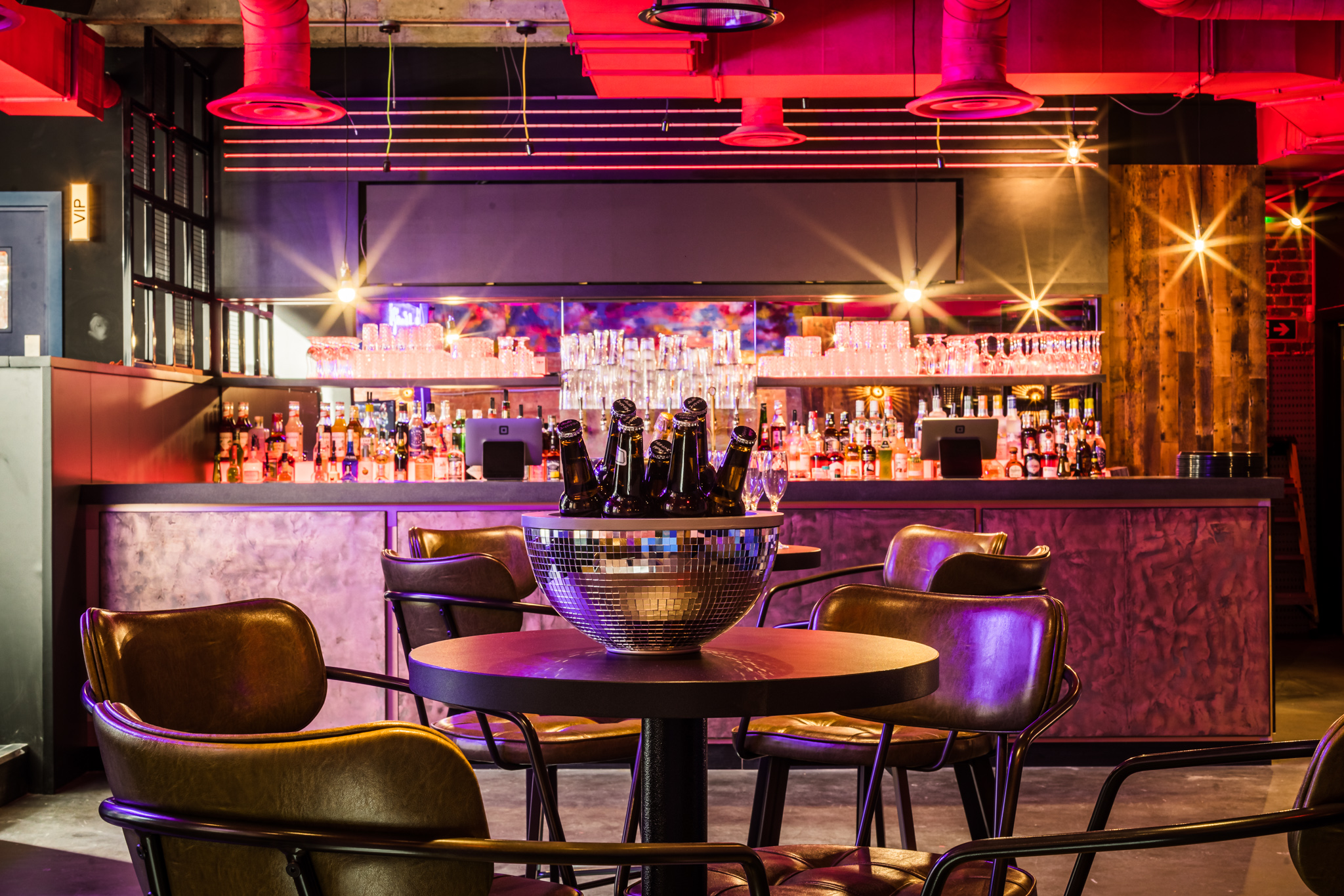 Stylish bar venue at Lucky Voice Liverpool Street for networking and cocktail receptions.