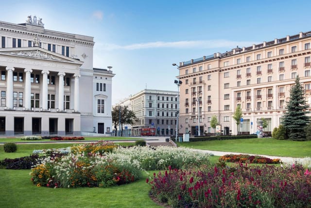 "Elegant Ballroom 1 at Grand Hotel Kempinski Riga, perfect for outdoor events and receptions."
