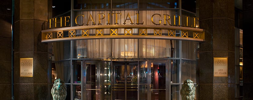 Elegant Wine Room entrance at The Capital Grille, perfect for upscale events and meetings.