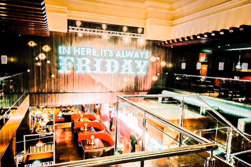 Vibrant modern venue at Fridays Royal Exchange for casual gatherings and corporate events.