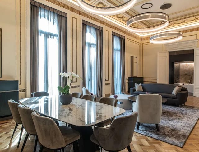 Presidential Boardroom at Radisson Milan, elegant decor for upscale meetings and events.