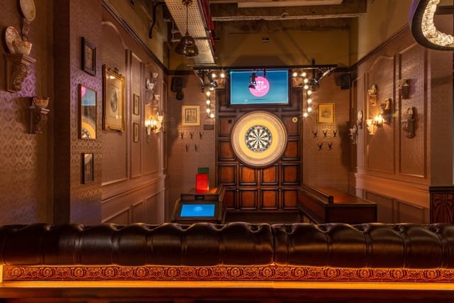 Stylish event space with vintage decor for networking and team-building in Cardiff.