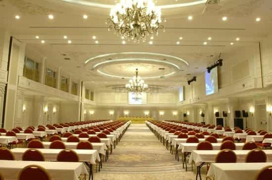Premium Ballroom at Rixos Almaty, elegant event hall for conferences and banquets.