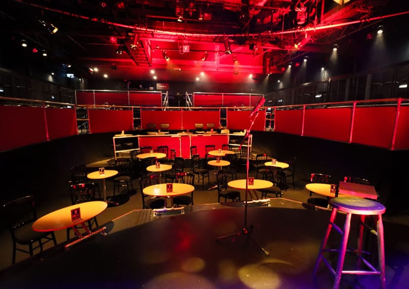 Main House at Pleasance Theatre, intimate event space for networking and performances.