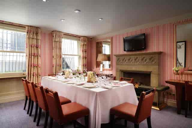 Elegant dining room at The Pelham Hotel, perfect for private events and meetings.