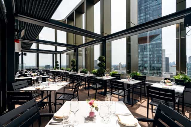 Stylish STK Rooftop venue with panoramic views for upscale events and receptions.