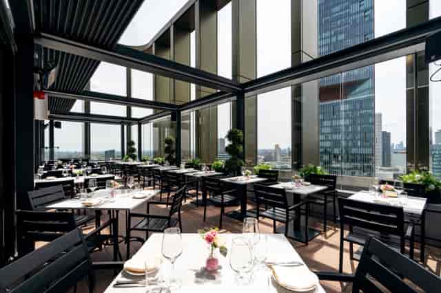 Stylish STK Rooftop venue with panoramic views for upscale events and receptions.