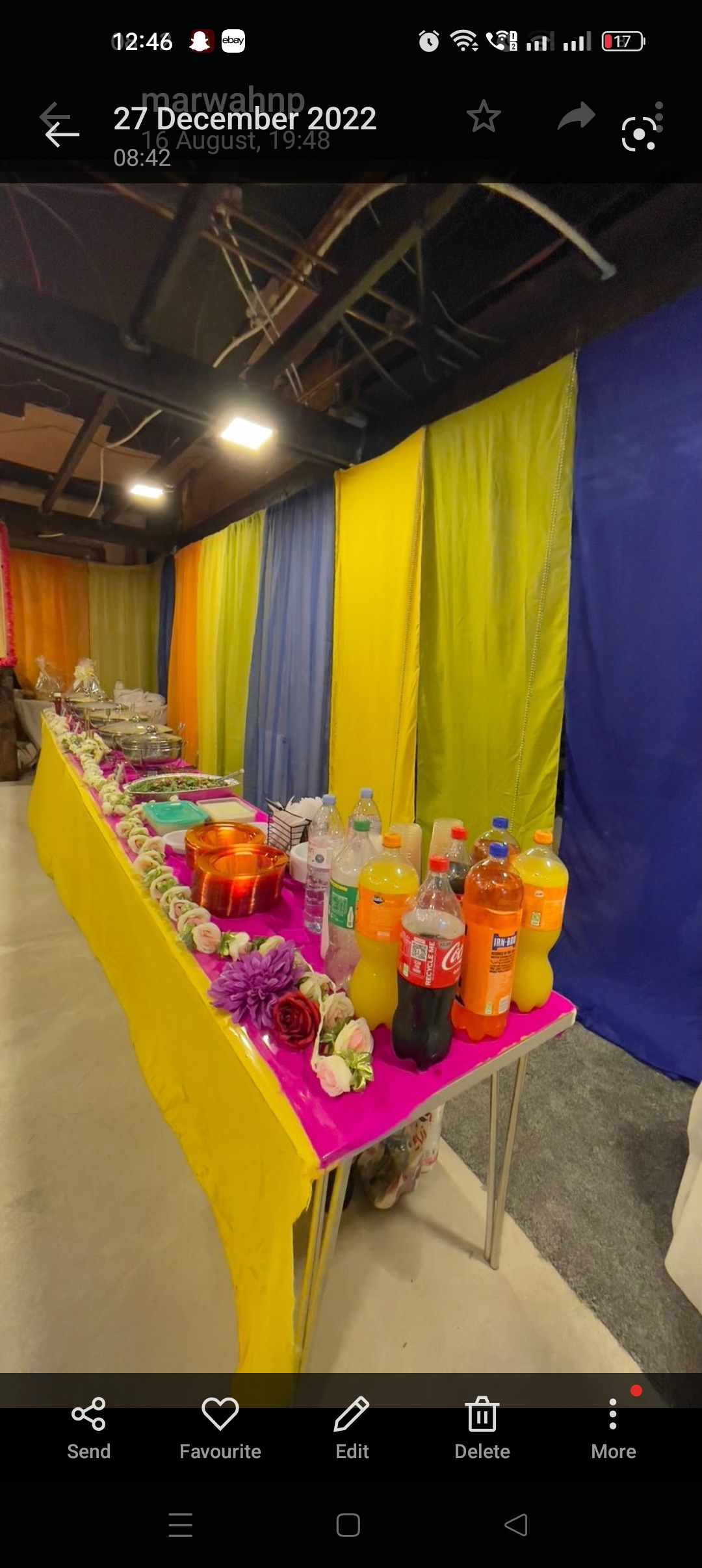 Vibrant buffet setup with colorful decor for engaging events and social gatherings.