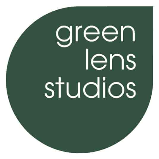 Green Lens Studio logo showcasing eco-friendly event solutions in North London.