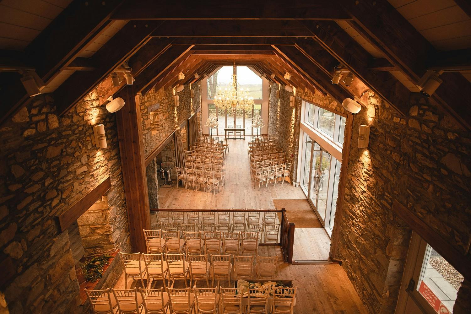 Ceremony Wing in GG's Yard: rustic stone venue for weddings and corporate events.