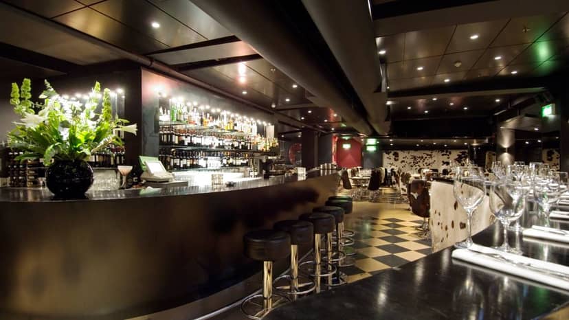 Sleek bar area in City of London, ideal for networking events and cocktail receptions.