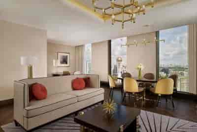Elegant meeting space at Vienna Hall, Ritz-Carlton Astana for corporate events.