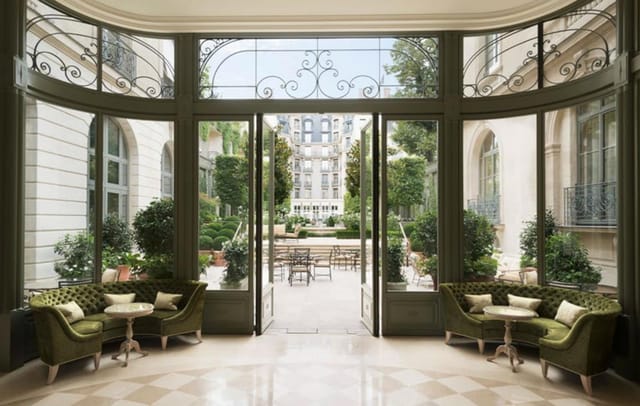 Elegant Salon Louis XV at Ritz Paris with garden view, perfect for events and gatherings.