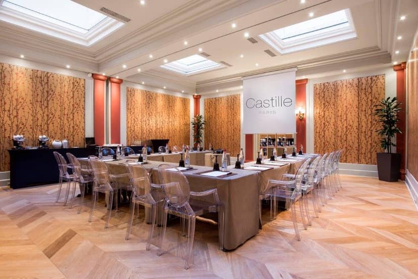 Elegant meeting room at Hotel Castille Paris, perfect for corporate events and workshops.