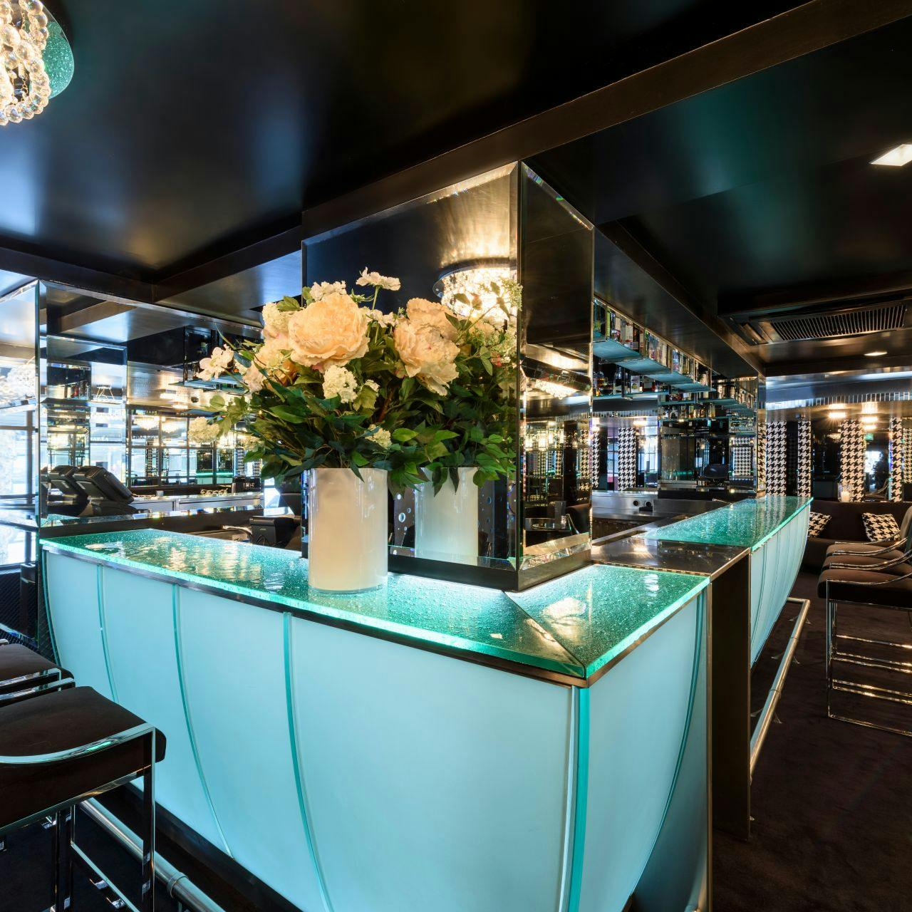 Sleek event space at Gaucho, Sloane Avenue, ideal for networking and cocktail receptions.