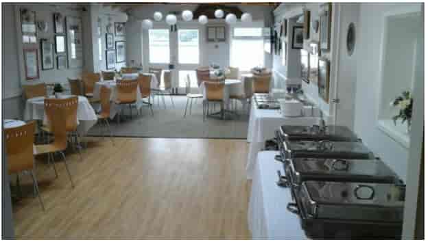 Trafalgar Rowing Centre event space with elegant tables for corporate meetings and social events.