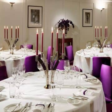 Elegant dining table in Fitzwilliam Room, perfect for upscale events and gatherings.
