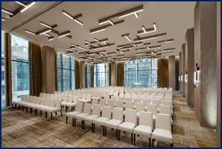 Modern ballroom at The Ritz-Carlton NoMad, perfect for corporate events and seminars.