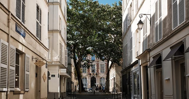 Charming store front in Saint Germain Des Pres, ideal for outdoor events and gatherings.