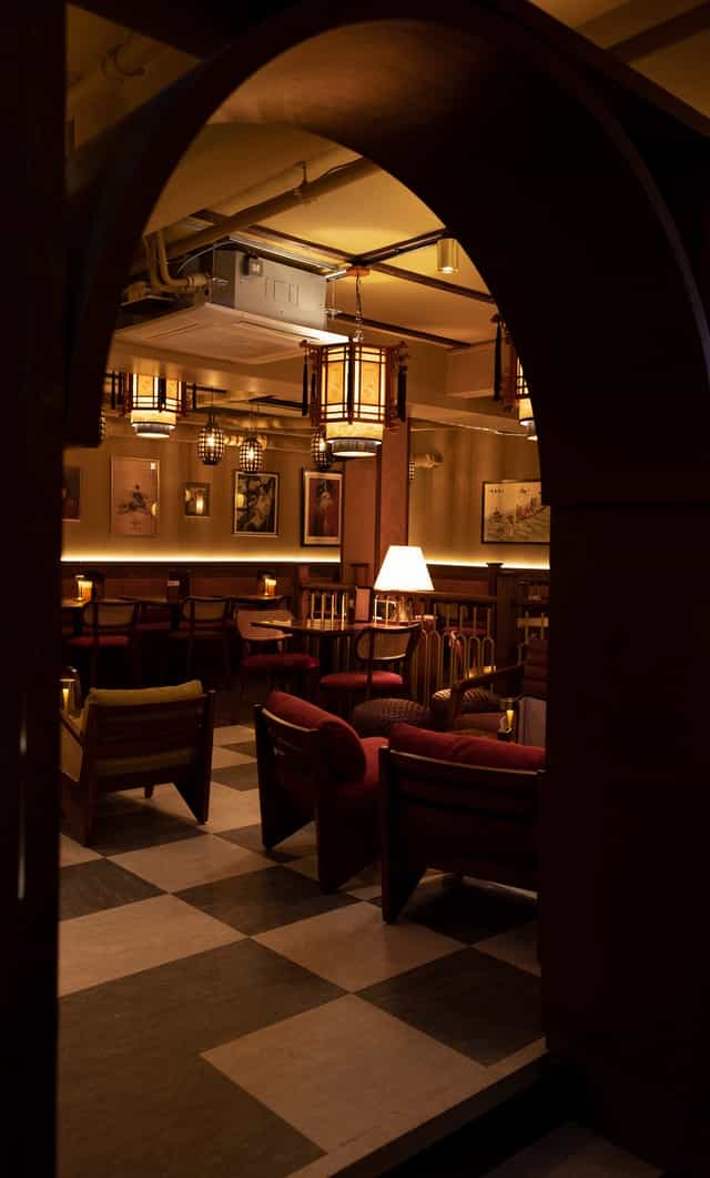 Cozy lounge at Lucy Wong, perfect for intimate meetings and networking events.