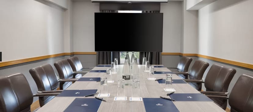 Modern meeting room in Hilton York, perfect for professional gatherings and presentations.