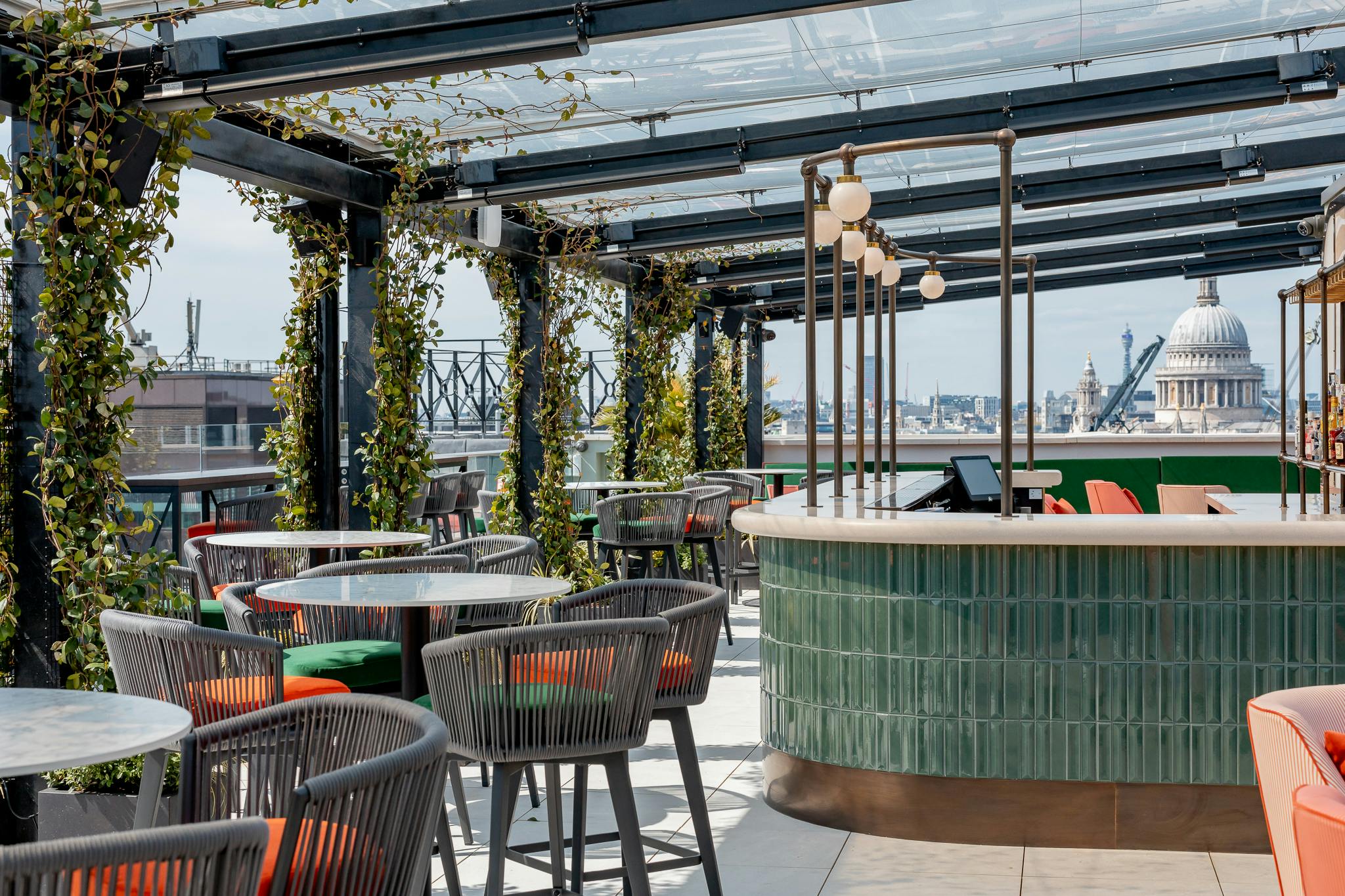 Stylish rooftop venue in Wagtail London, ideal for cocktail receptions and networking events.