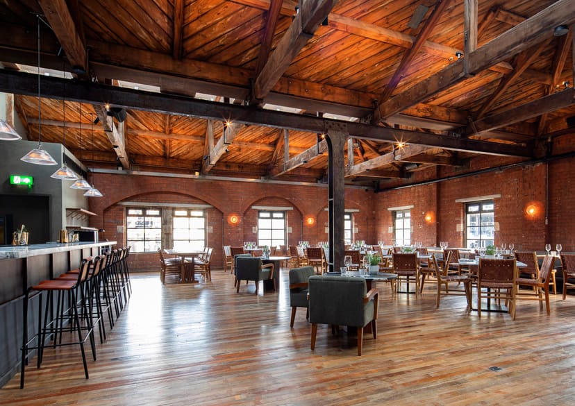 Spacious Timber Loft venue with high ceilings, ideal for events and receptions.
