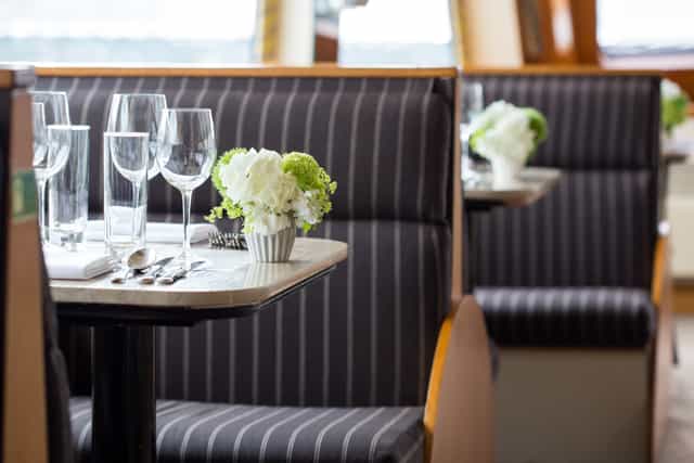 Elegant dining area in Silver Barracuda, perfect for upscale events and meetings.