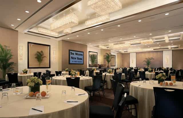 Elegant event space at Westin New York, perfect for corporate gatherings and conferences.