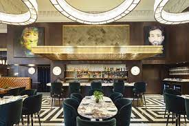 Private dining room at Wild Honey St James, elegant decor for upscale events and gatherings.